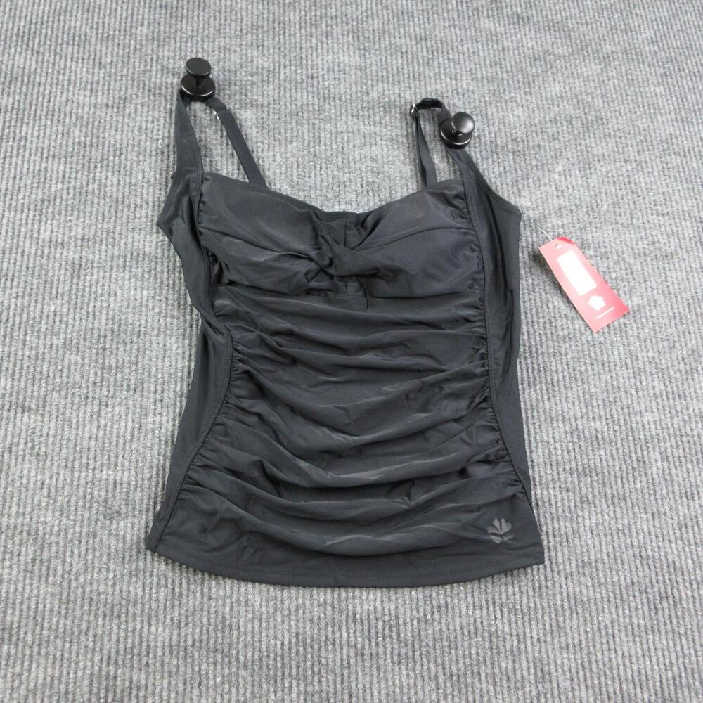 Hapari Tankini Womens XL Black Slimming Lined Tummy Control Wide Strap UV NWT